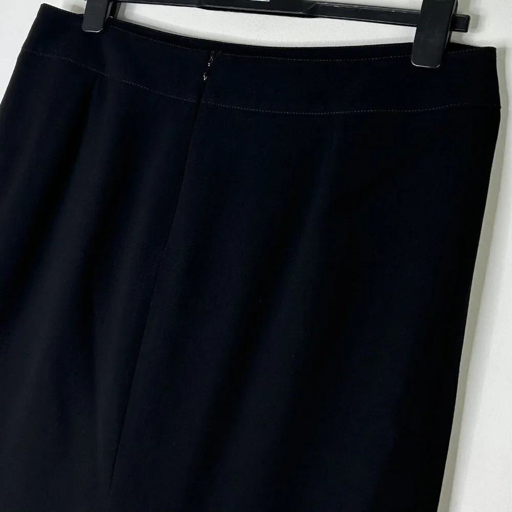 Armani‎ Collezioni Pencil Skirt Womens Size 10 Black Wool Blend